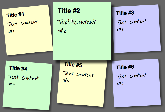 Step 5:Coloured and smoothly zooming sticky notes